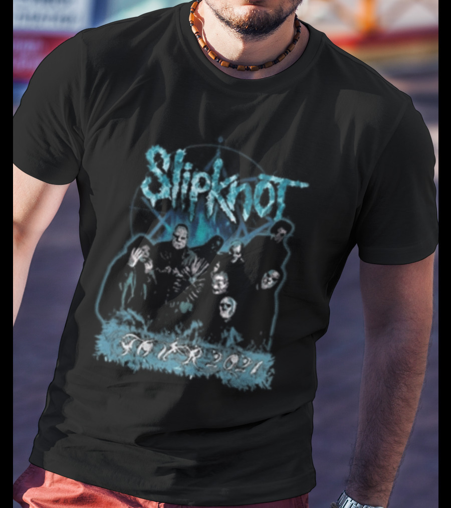 Slipknot 2001 Blue Band Photo T-Shirt