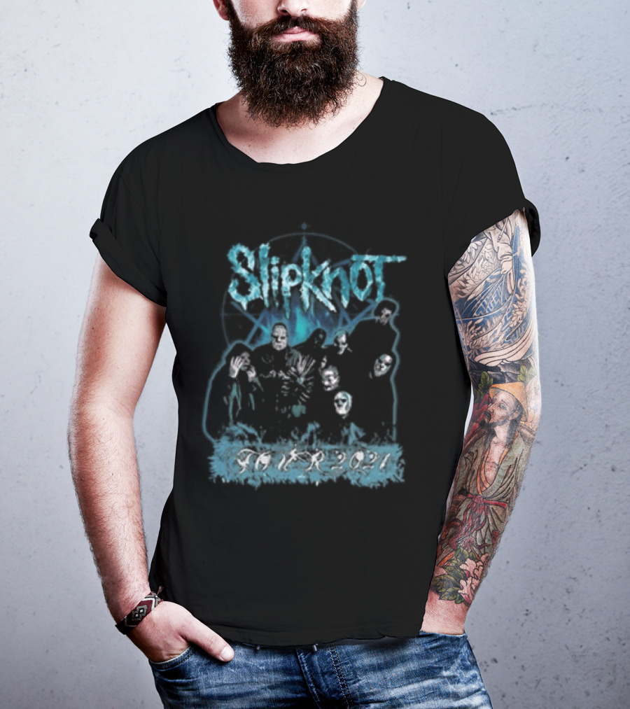 Slipknot 2001 Blue Band Photo T-Shirt
