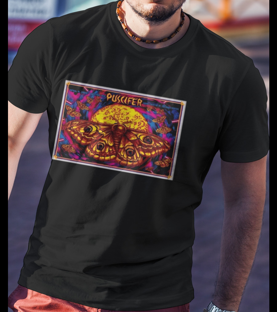 Puscifer April 4 2026 Boston MA Wang Theatre At Boch Center Moth And Moon T-Shirt