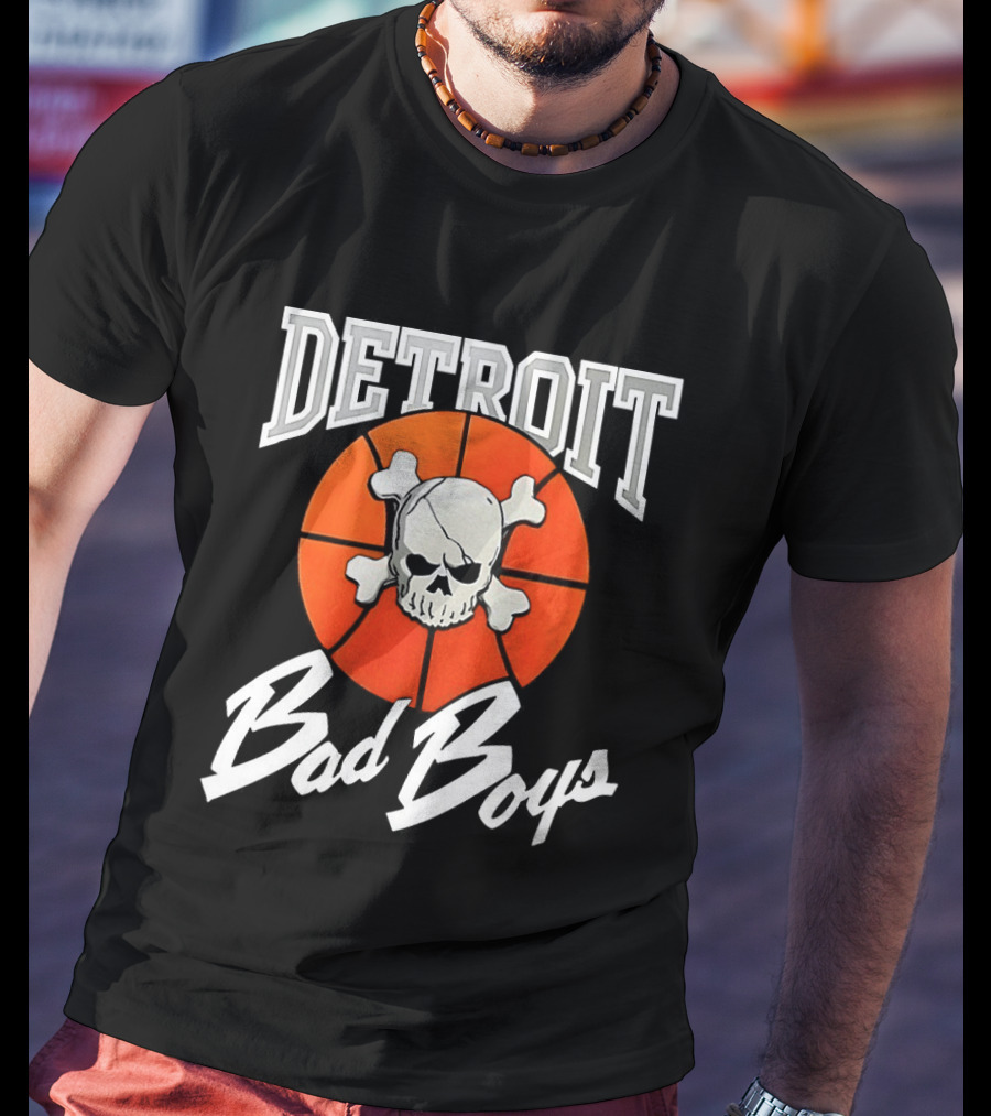 Detroit Bad Boys Skull Basketball T-Shirt