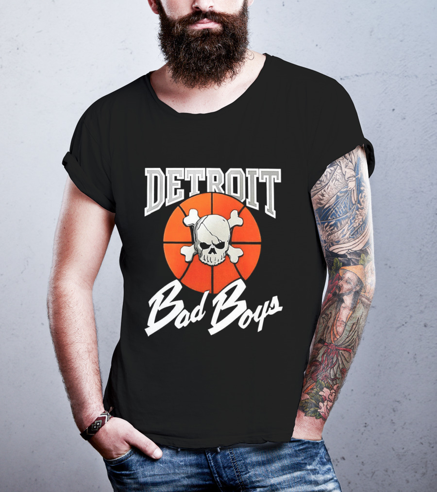 Detroit Bad Boys Skull Basketball T-Shirt