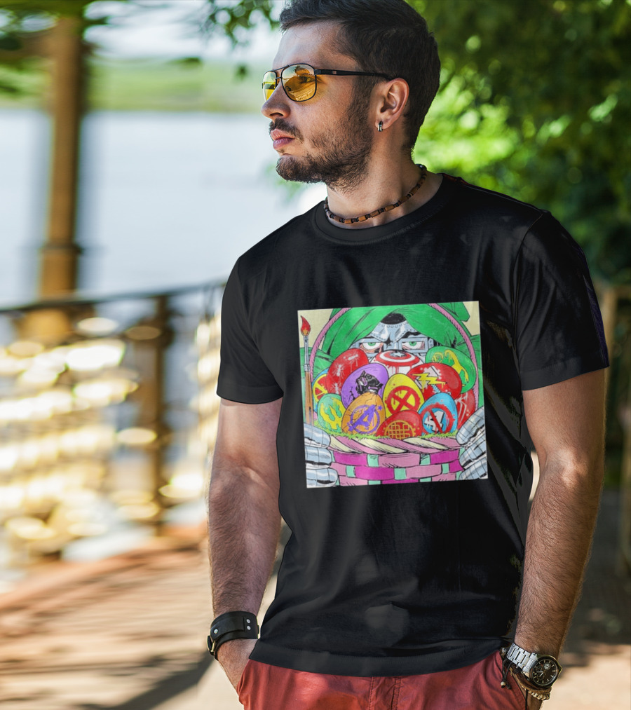 Doctor Doom Easter Egg Basket Avengers Marvel Crossover Secrets T-Shirt
