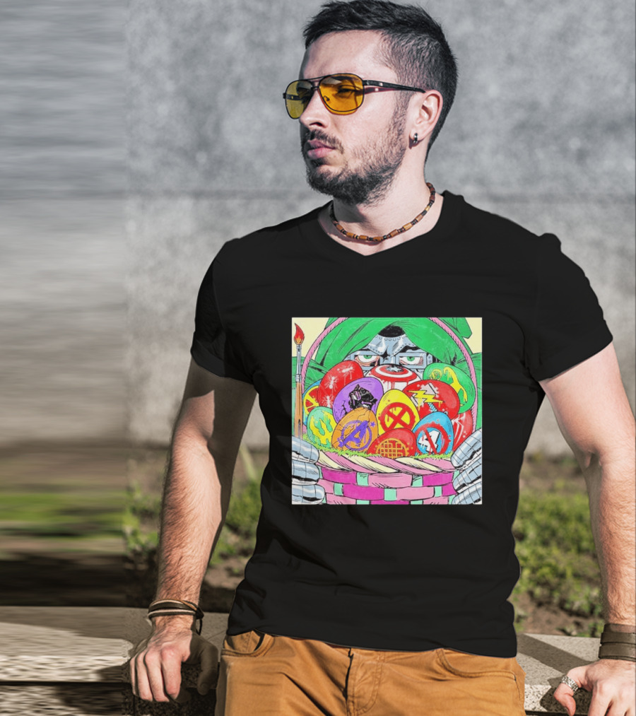 Doctor Doom Easter Egg Basket Avengers Marvel Crossover Secrets T-Shirt