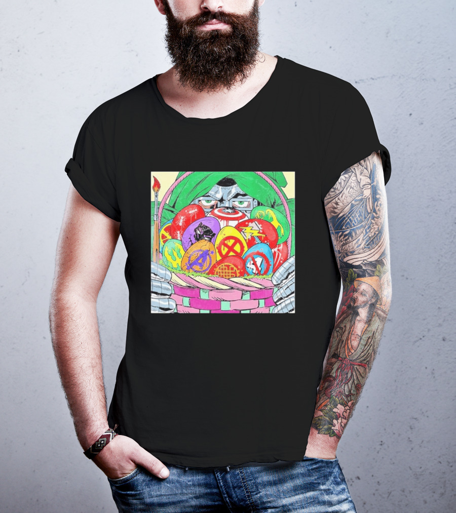 Doctor Doom Easter Egg Basket Avengers Marvel Crossover Secrets T-Shirt