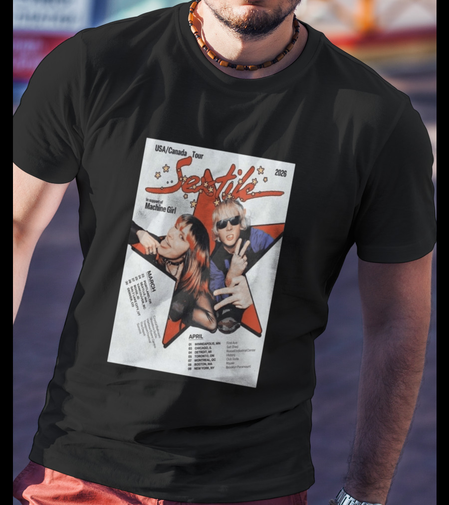 USA Canada 2026 Sextile Tour In Support Of Machine Girl T-Shirt