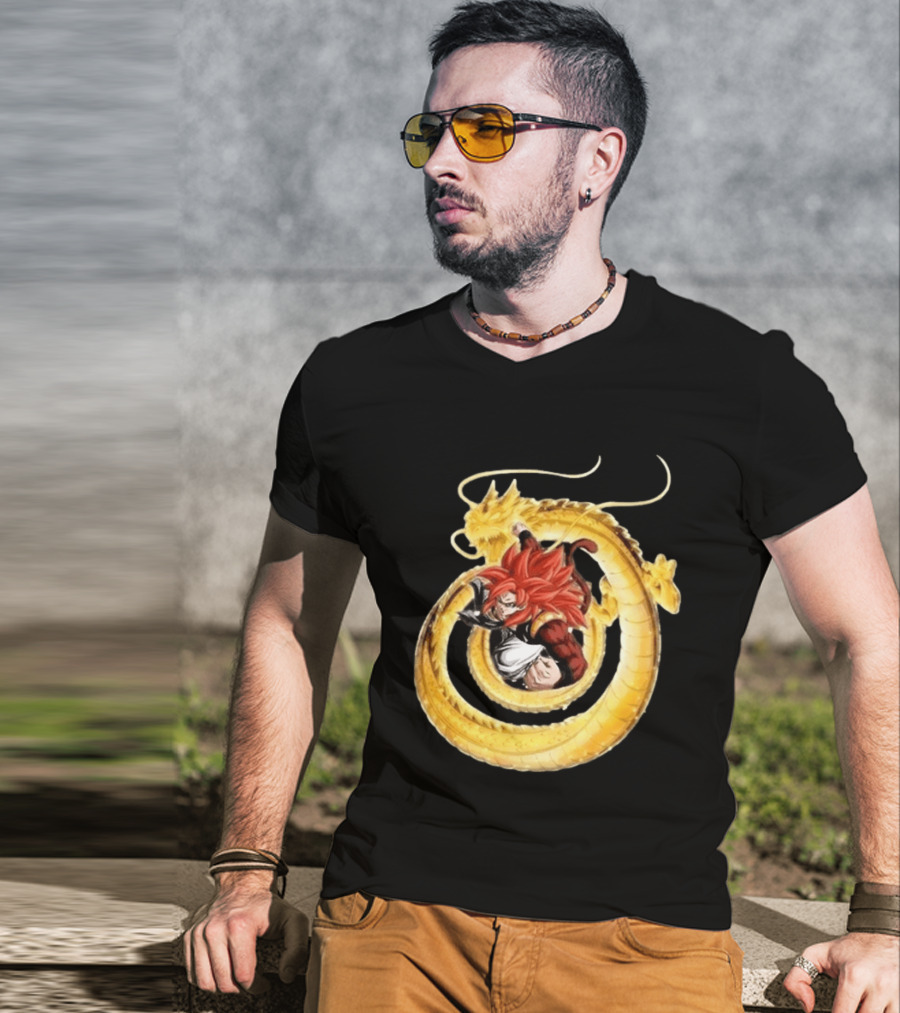 Dragon Ball Games Battle Hour 2026 Dokkan Battle Super Saiyan 4 Gogeta Shenron T-Shirt