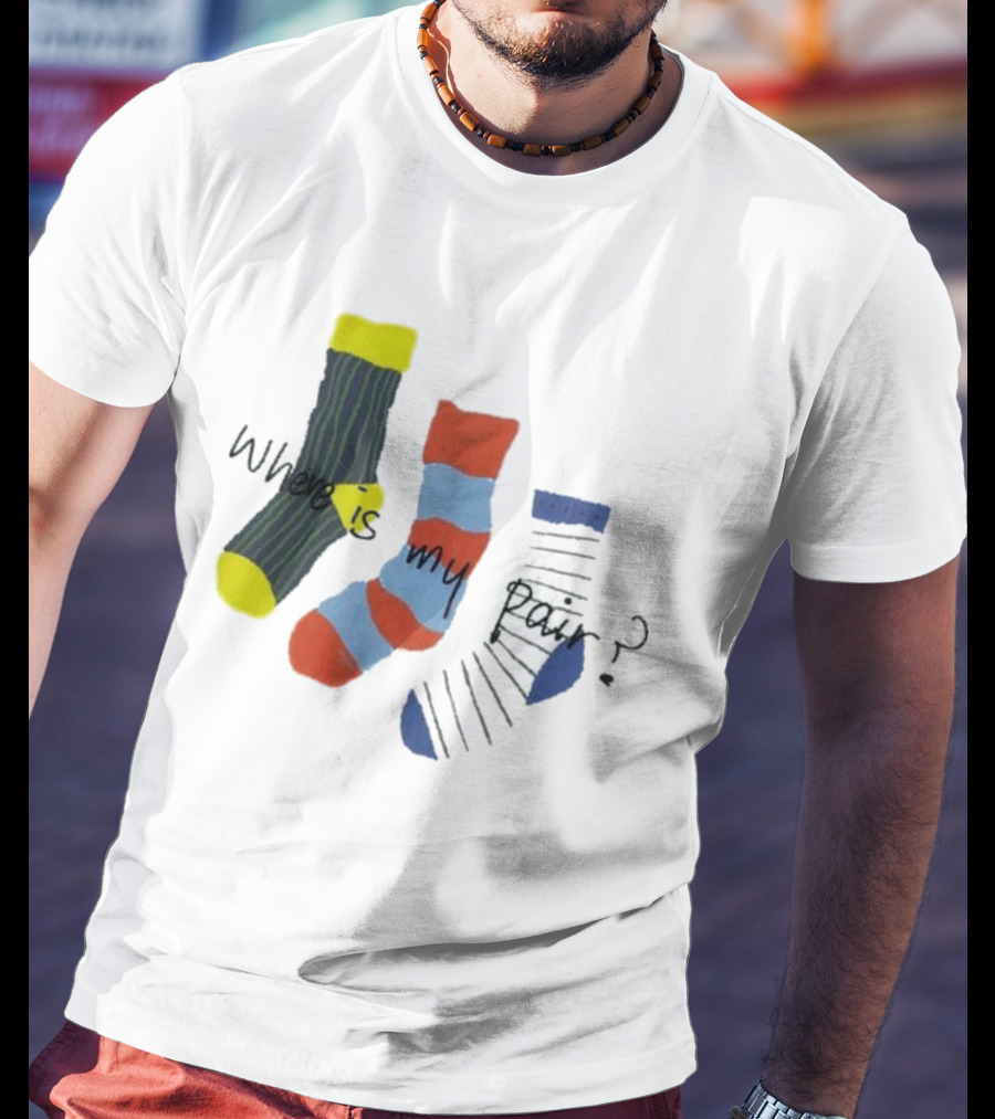 ANGLAN Where Is My Pair Socks Half T-Shirt