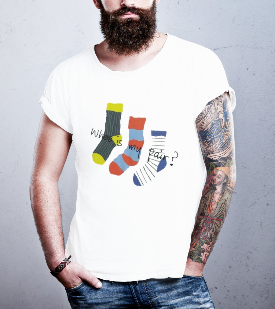 ANGLAN Where Is My Pair Socks Half T-Shirt
