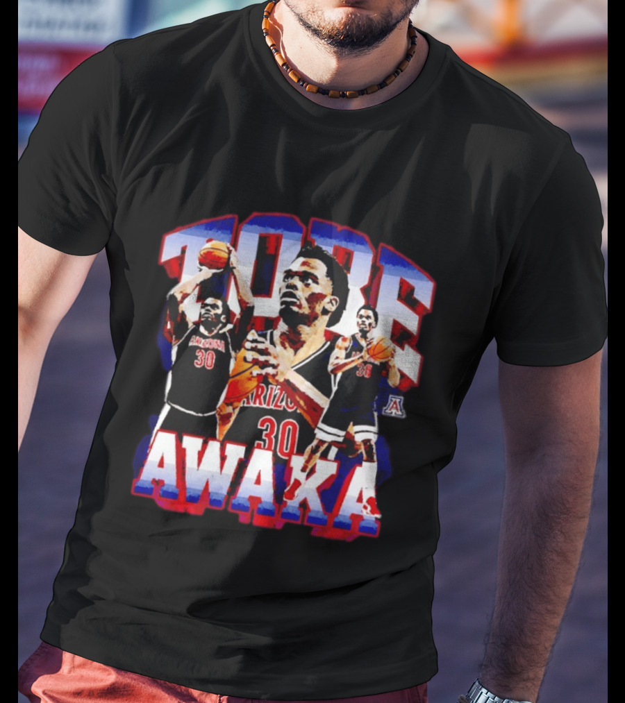 Tobe Awaka Arizona Wildcats Basketball Player Number 30 T-Shirt