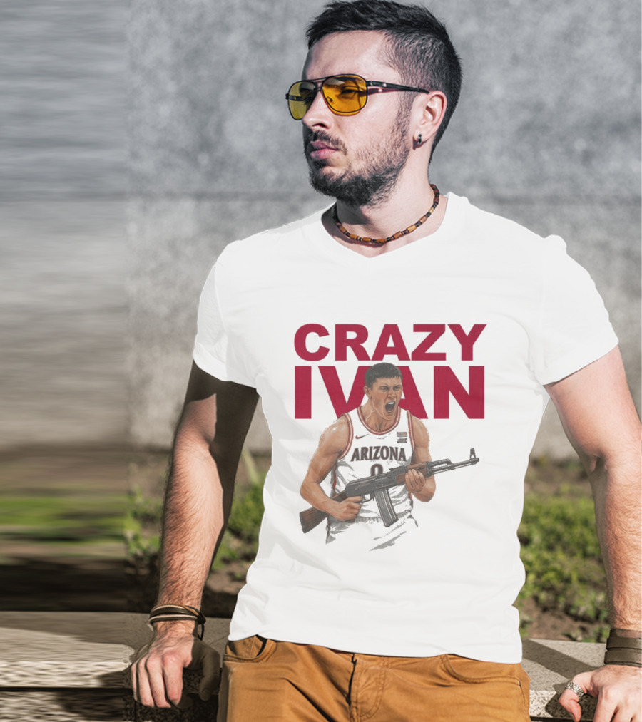 Crazy Ivan Arizona Basketball Player Holding Rifle T-Shirt