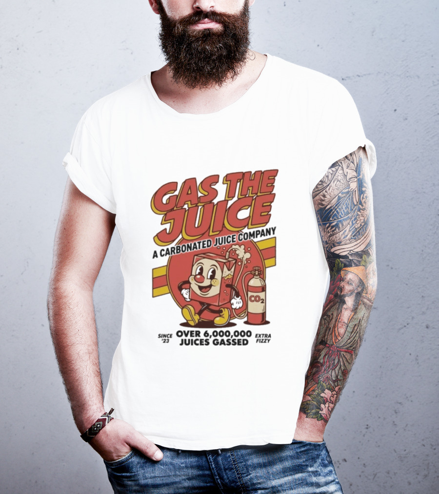 Gas The Juice A Carbonated Juice Company CO2 Juices Gassed Since 75 Retro Fizzy T-Shirt