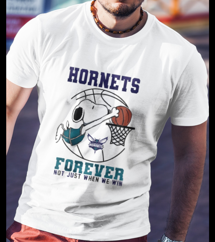 Hornets Snoopy Dunking Basketball Forever Not Just When We Win T-Shirt