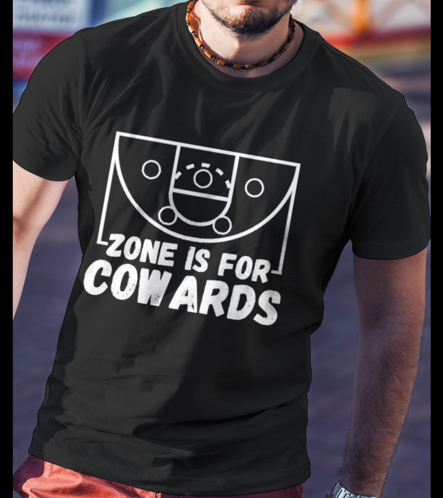 Zone Defense Is For Cowards Men's Basketball Court Diagram T-Shirt