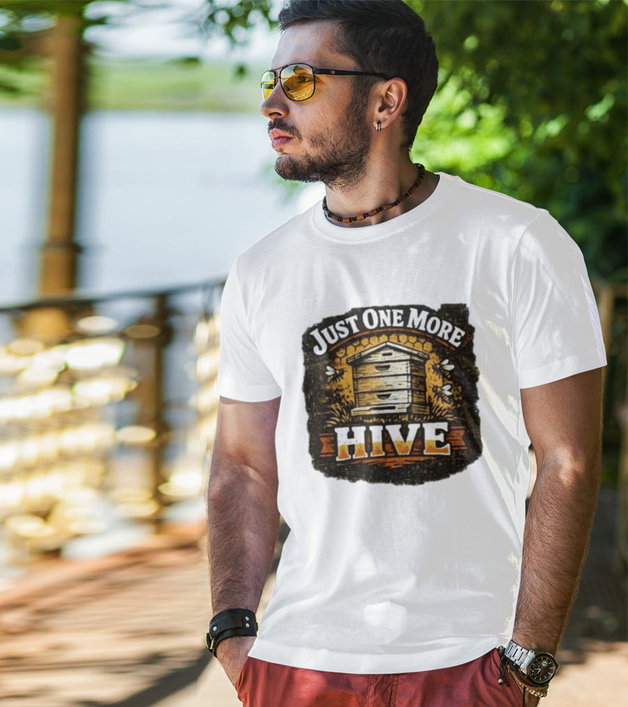 Just One More Hive Beekeeping Bees Honeycomb Apiary T-Shirt