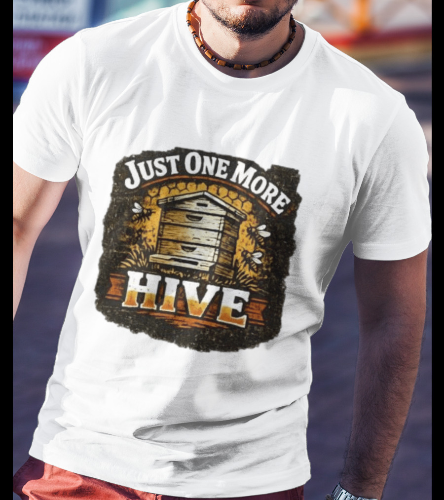 Just One More Hive Beekeeping Bees Honeycomb Apiary T-Shirt