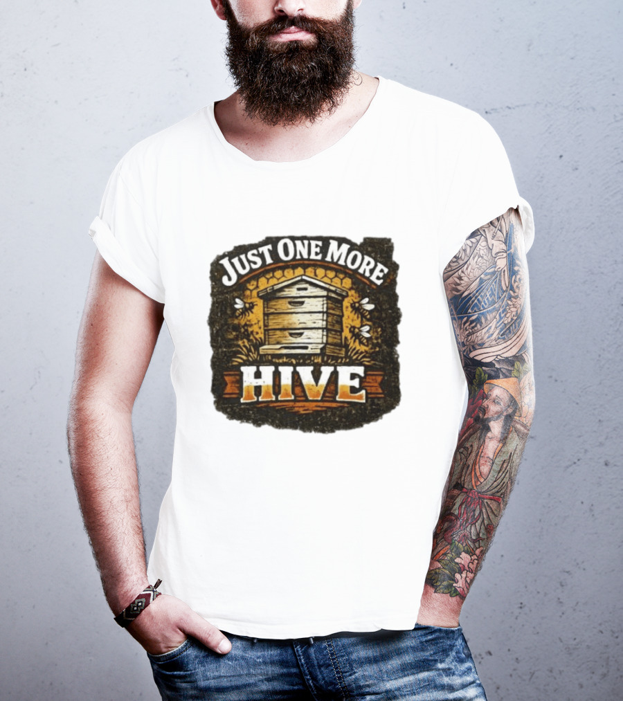 Just One More Hive Beekeeping Bees Honeycomb Apiary T-Shirt