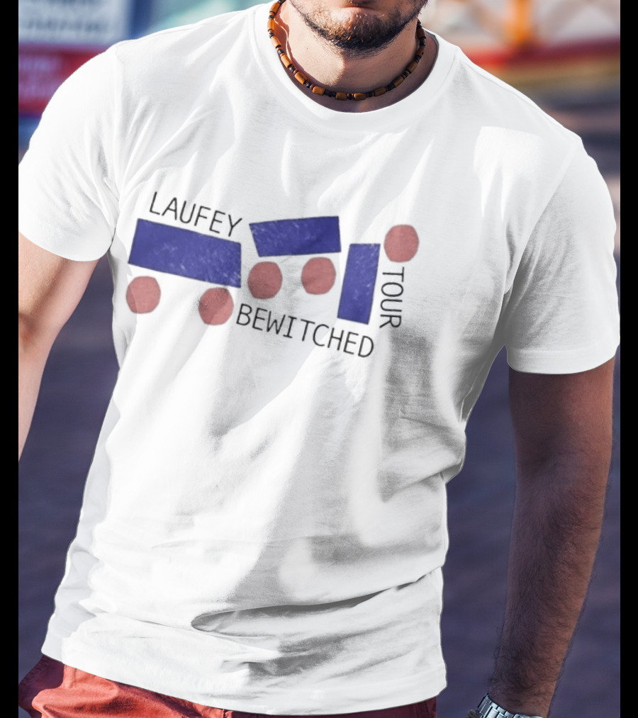 Laufey Bewitched Tour 2026 Red And Blue Abstract Circles And Rectangles T-Shirt