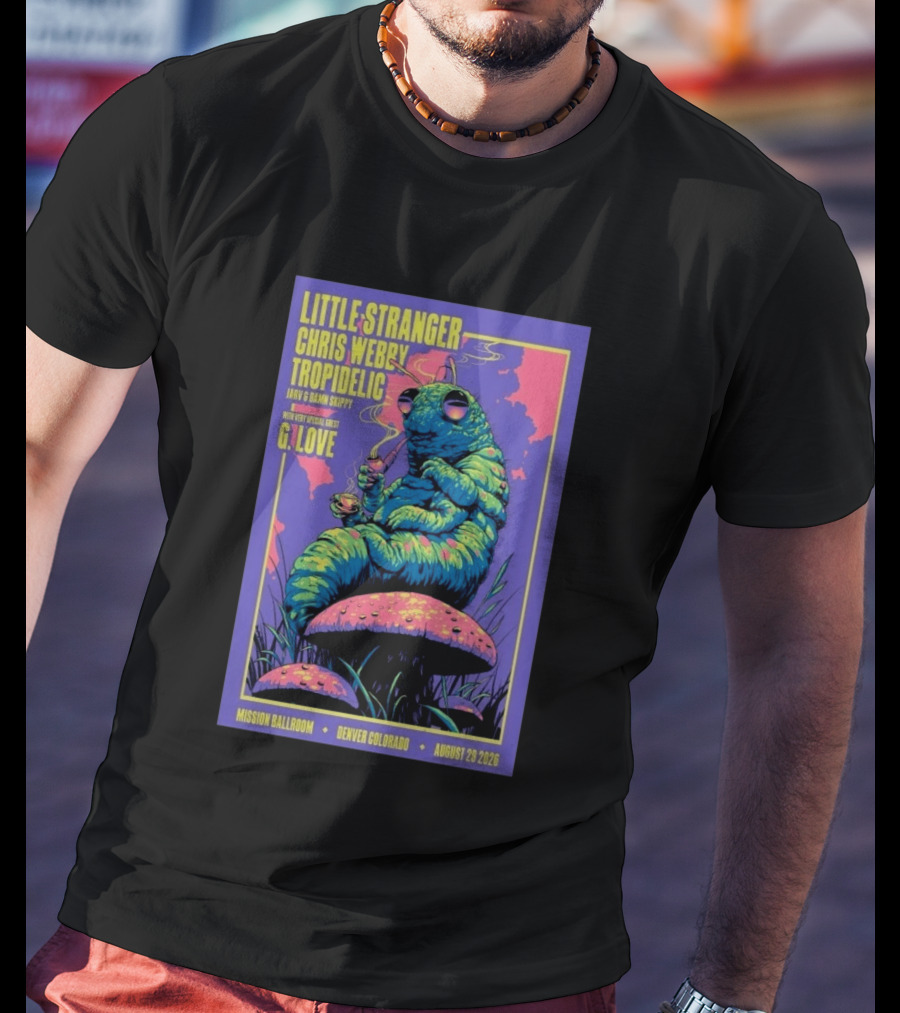 Little Stranger Chris Webby Tropidelic Jarv Damn Skippy G. Love Mission Ballroom Denver August 29 2026 T-Shirt
