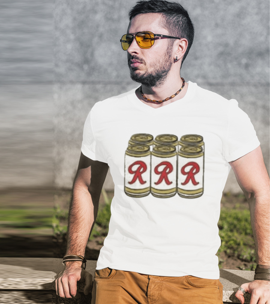 Rainier Beer Red R Six Pack Cans T-Shirt
