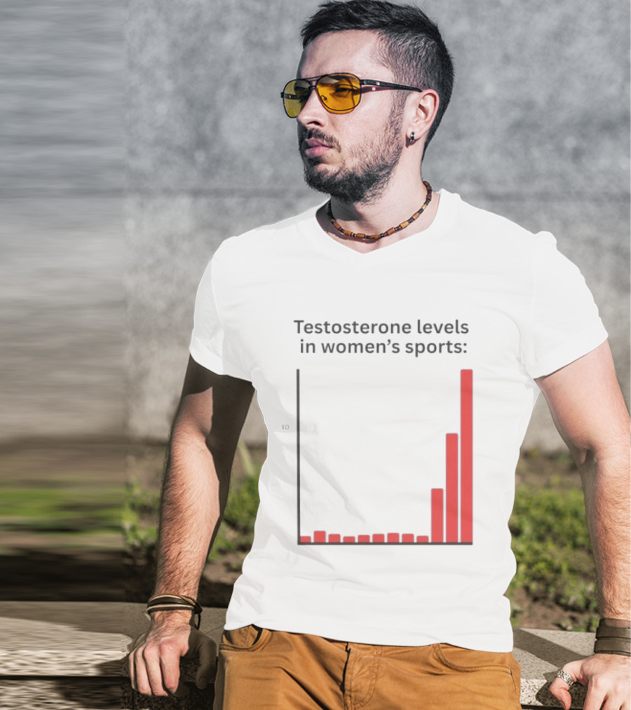 Testosterone Levels In Women's Sports Bar Graph Analysis T-Shirt