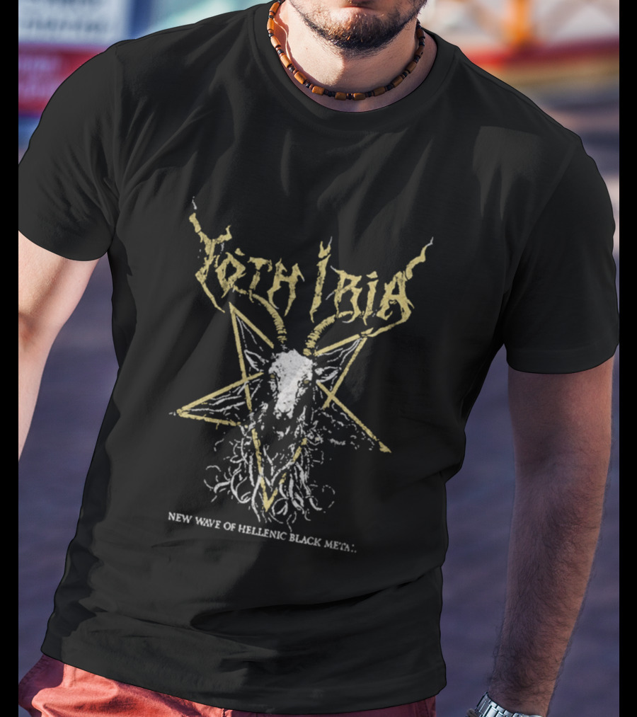 Yoth Iria Pentagram Goat Skull New Wave Of Hellenic Black Metal T-Shirt