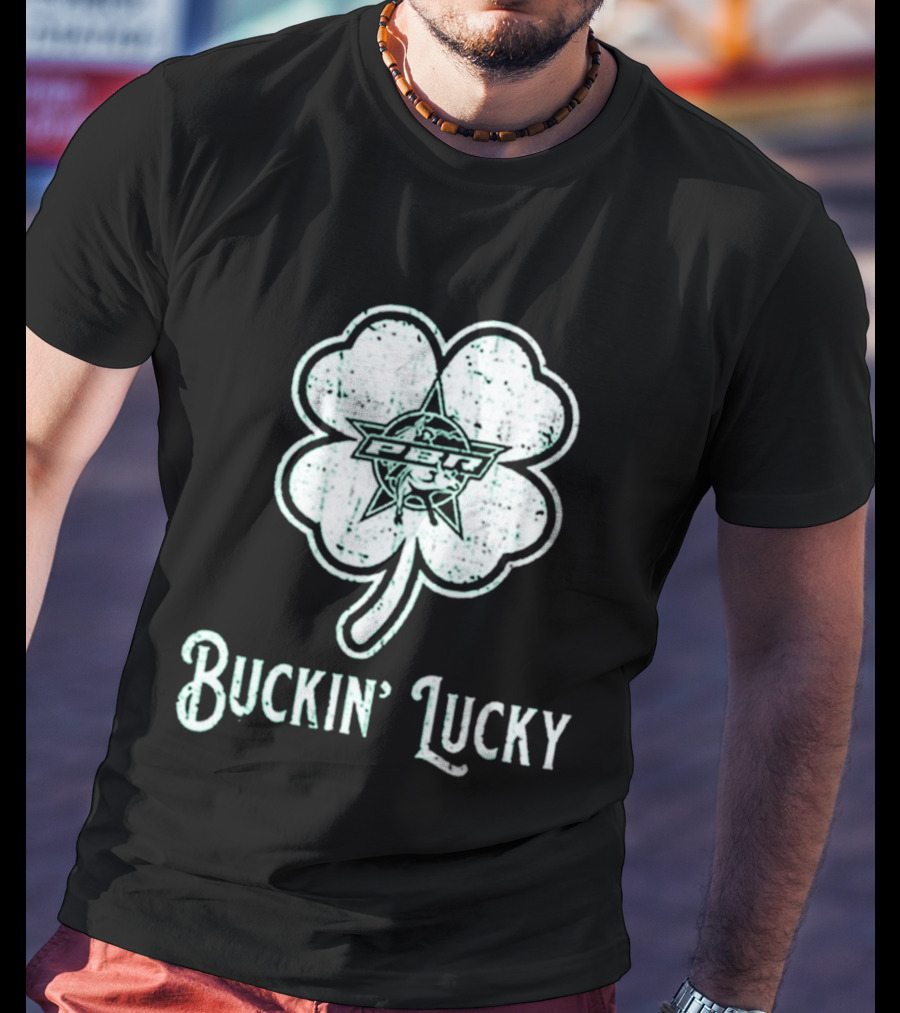 Pbr Buckin' Lucky St. Patrick's Day Clover T-Shirt