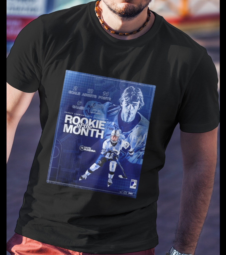 Rookie Of The Month Gavin McKenna 72 Penn State Nittany Lions Hockey Goals Assists Points T-Shirt
