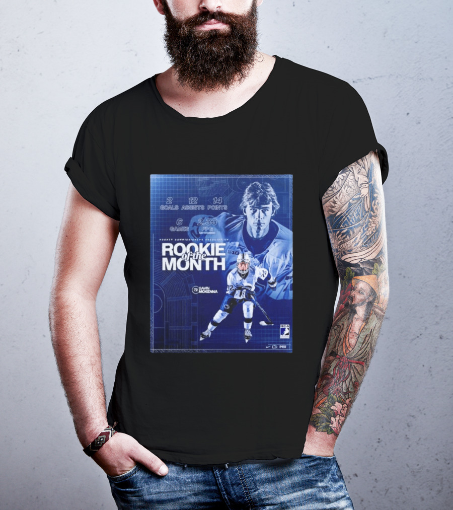 Rookie Of The Month Gavin McKenna 72 Penn State Nittany Lions Hockey Goals Assists Points T-Shirt