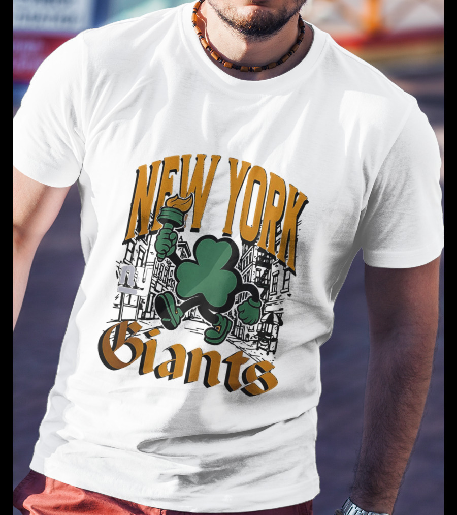 New York Giants St. Patrick's Day 2026 Shamrock Torch Running T-Shirt