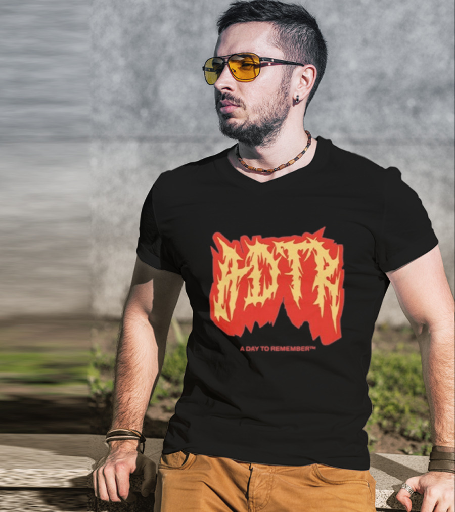 Adtr A Day To Remember Resentment Vintage Flame Lettering T-Shirt