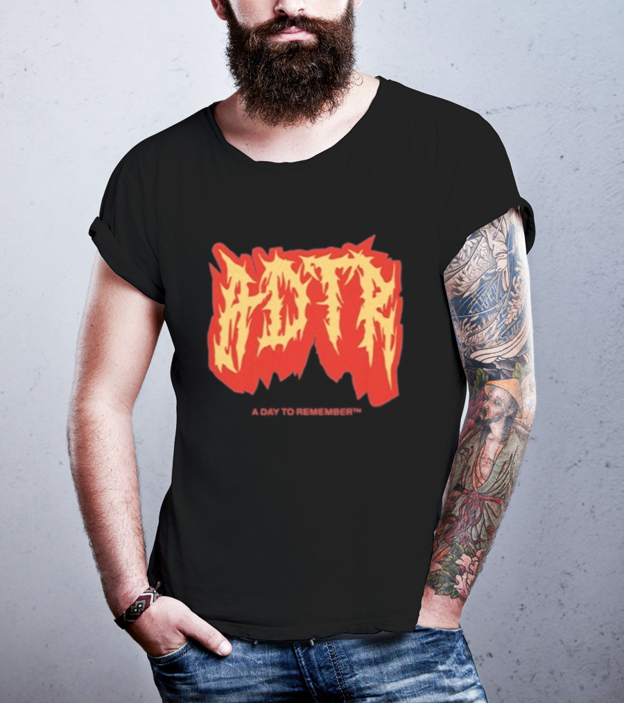 Adtr A Day To Remember Resentment Vintage Flame Lettering T-Shirt
