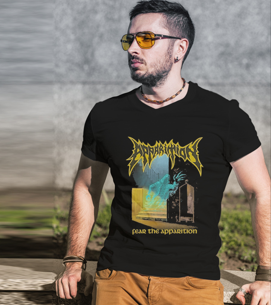 Apparition Fear The Apparition Spooky Ghostly Spirit Doorway T-Shirt