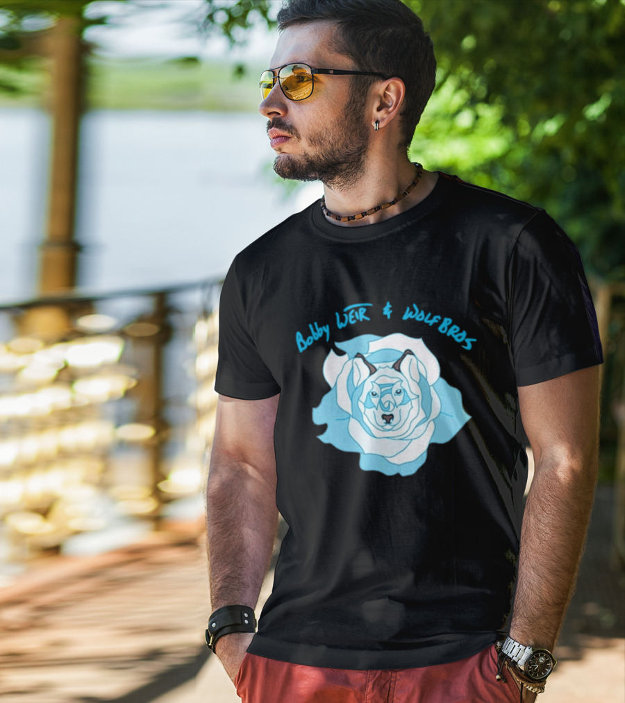 Bobby Weir And Wolf Bros Blue Rose Wolf T-Shirt