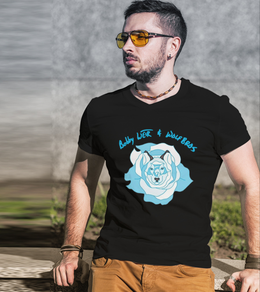Bobby Weir And Wolf Bros Blue Rose Wolf T-Shirt