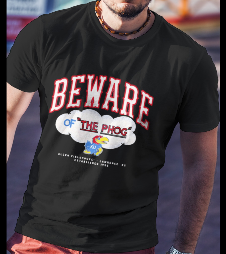 Beware Of The Phog Kansas Jayhawks Basketball Allen Fieldhouse 1955 T-Shirt
