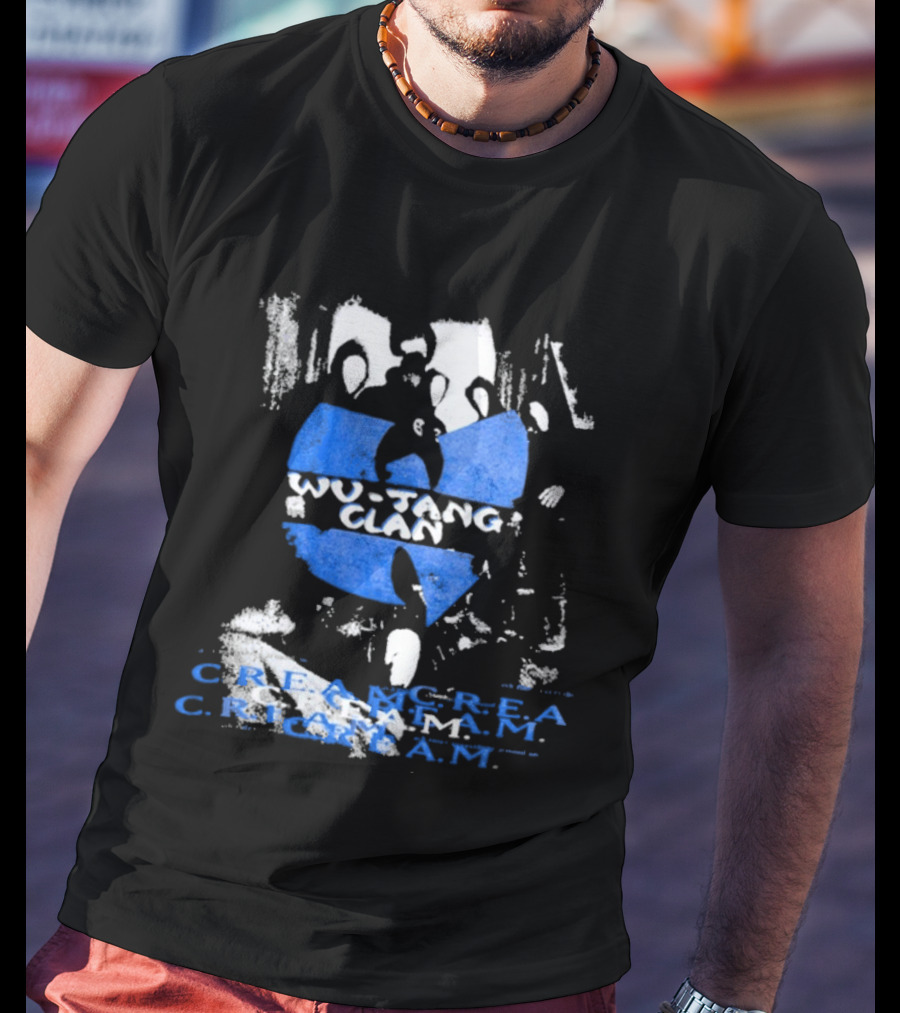 Wu Tang Clan C.R.E.A.M Repeat Logo Blue Music T-Shirt