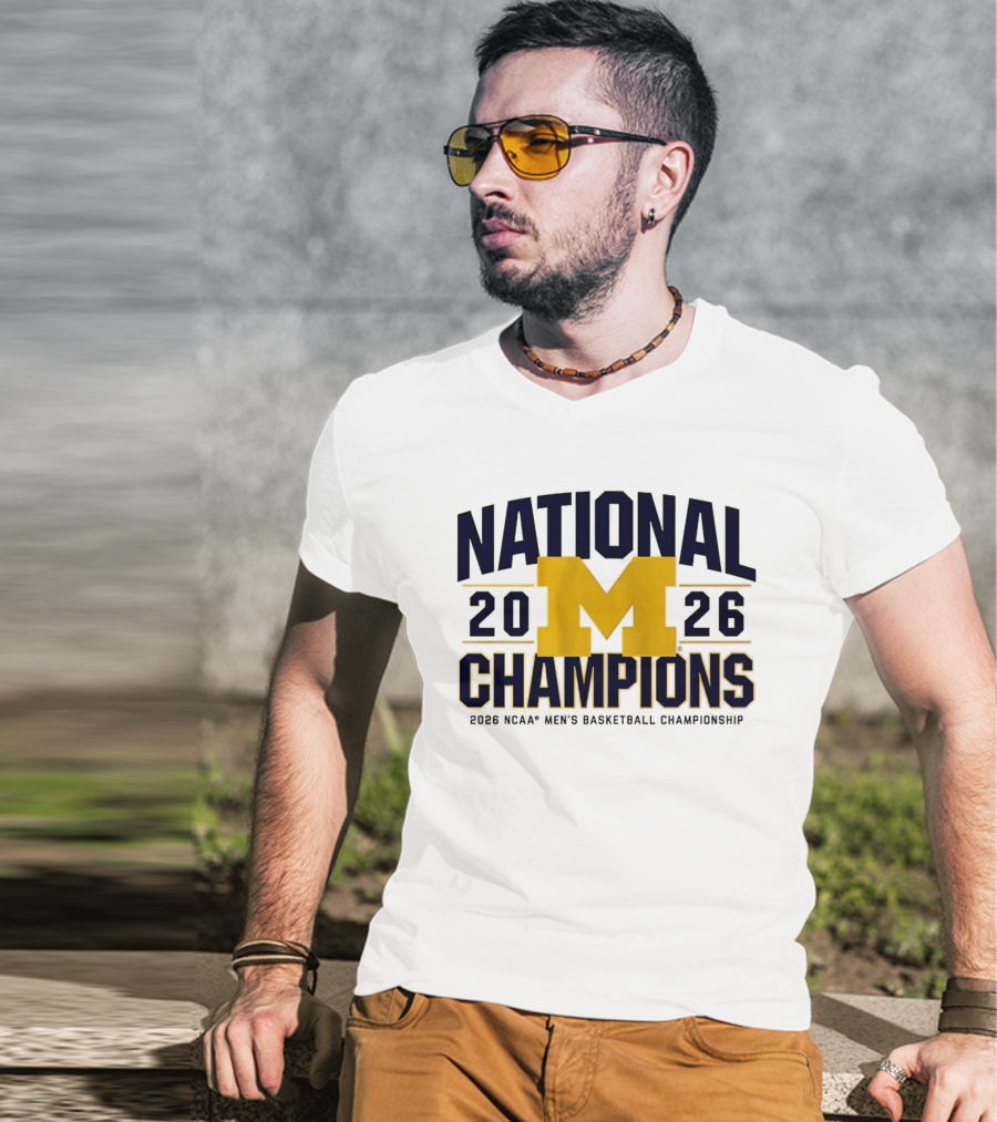 Michigan Wolverines 2026 National Champions Men's Basketball NCAA Championship T-Shirt