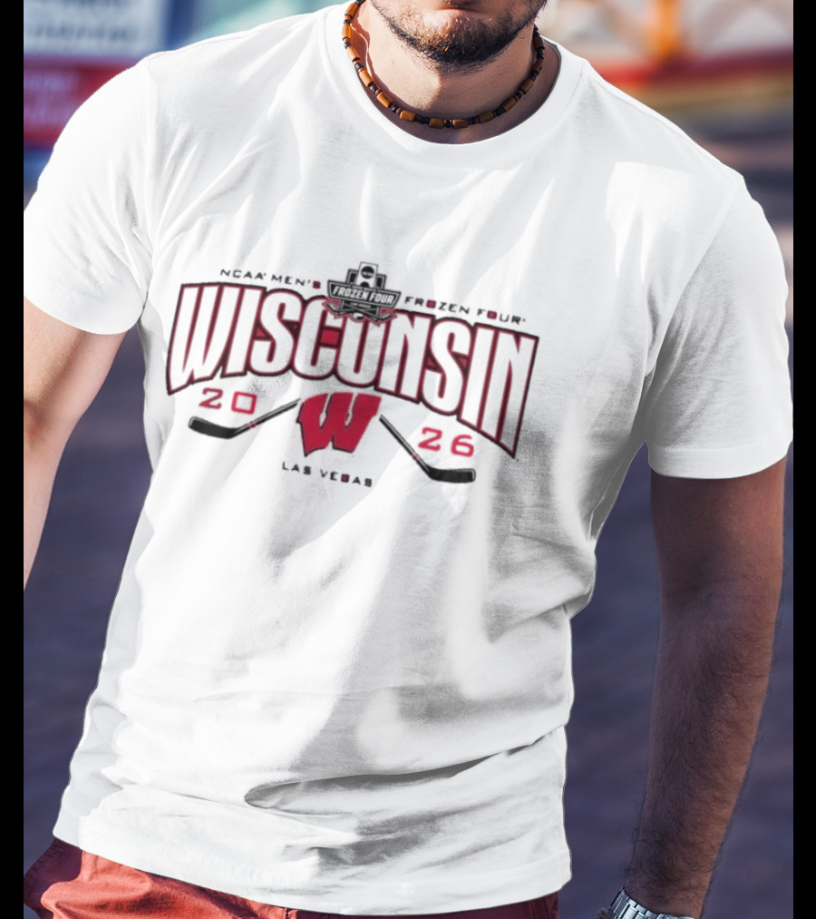 Wisconsin Badgers 2026 NCAA Men's Frozen Four Las Vegas T-Shirt