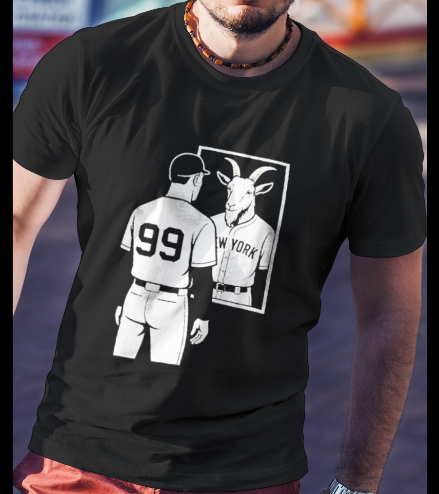 Aaron Judge GOAT Reflection New York Yankees Baseball 99 T-Shirt