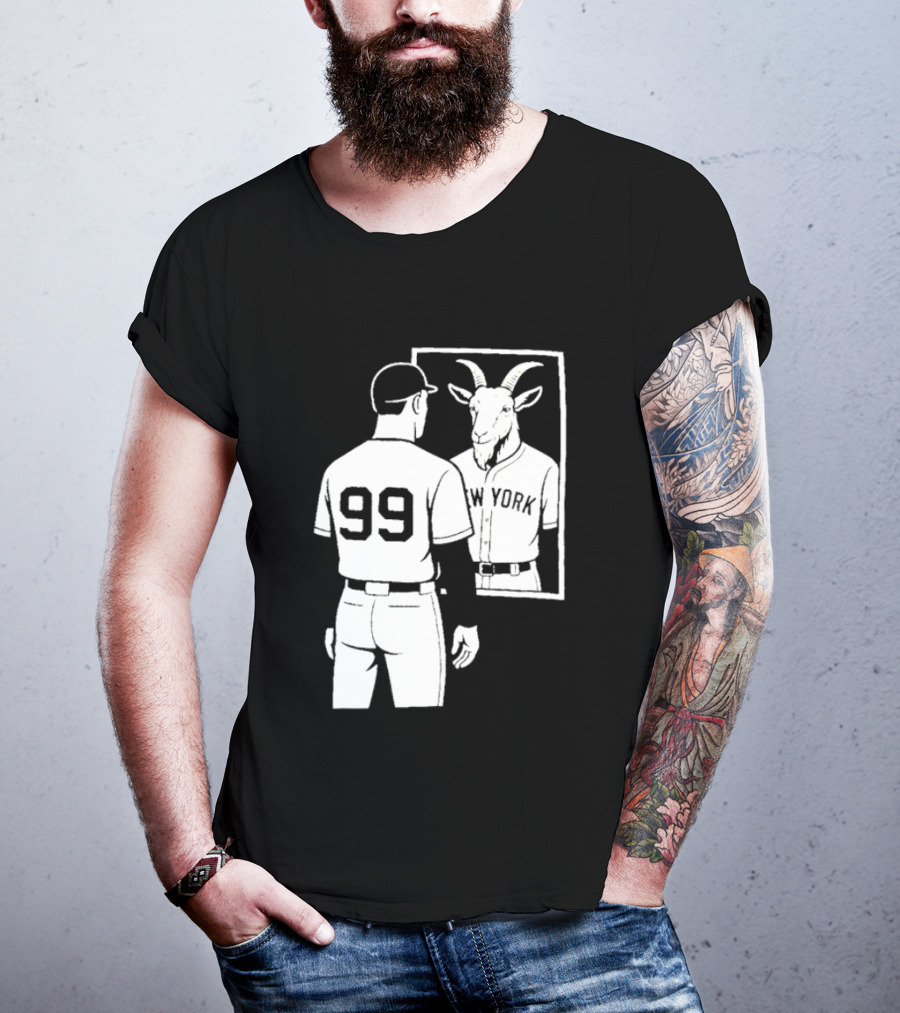 Aaron Judge GOAT Reflection New York Yankees Baseball 99 T-Shirt