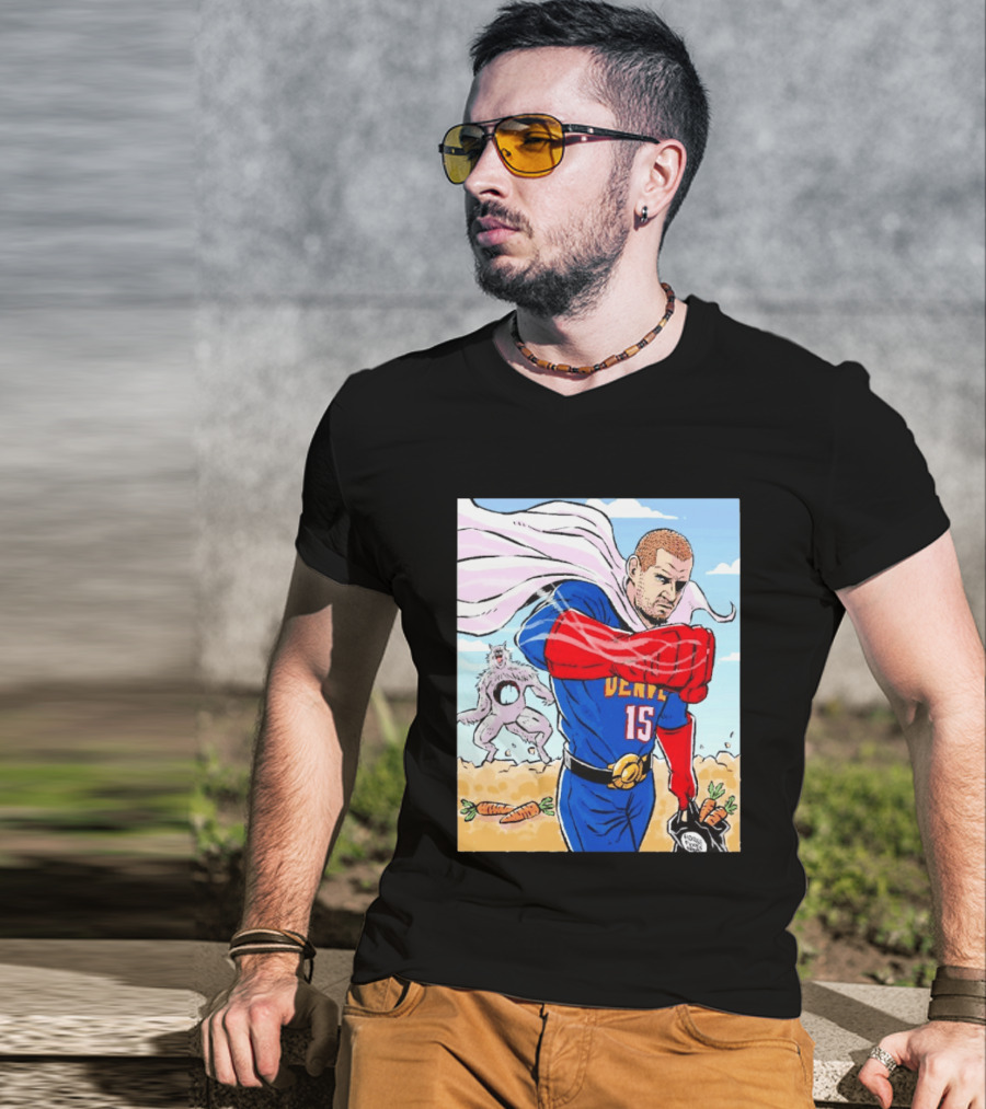 Joker Nikola Jokić Superhero Denver 15 Defeats Wolves 56 Points Carrot Power T-Shirt