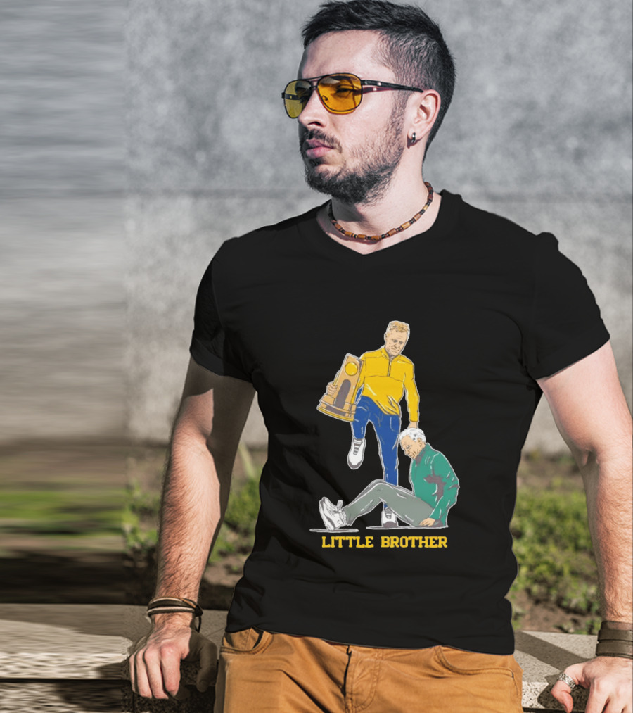 Michigan Wolverines Little Brother Dusty May Stepover Trophy Moment T-Shirt