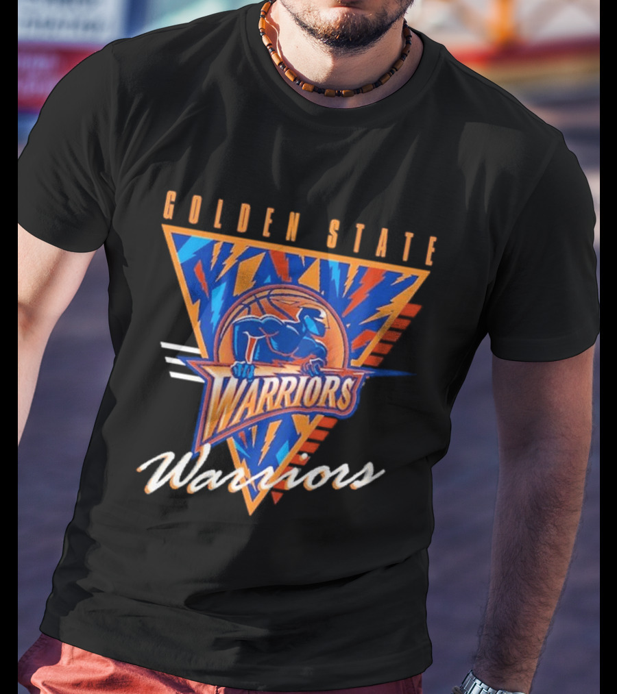 Mitchell & Ness Black Golden State Warriors Worldwide Collection Tri Vintage Team T-Shirt