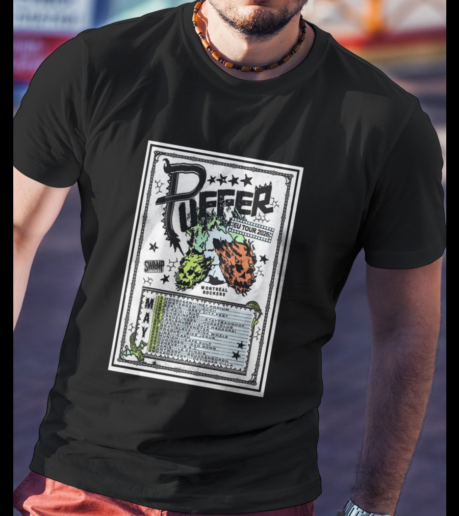 Puffer EU Tour 2026 Montréal Rockers May Dates And Venues T-Shirt