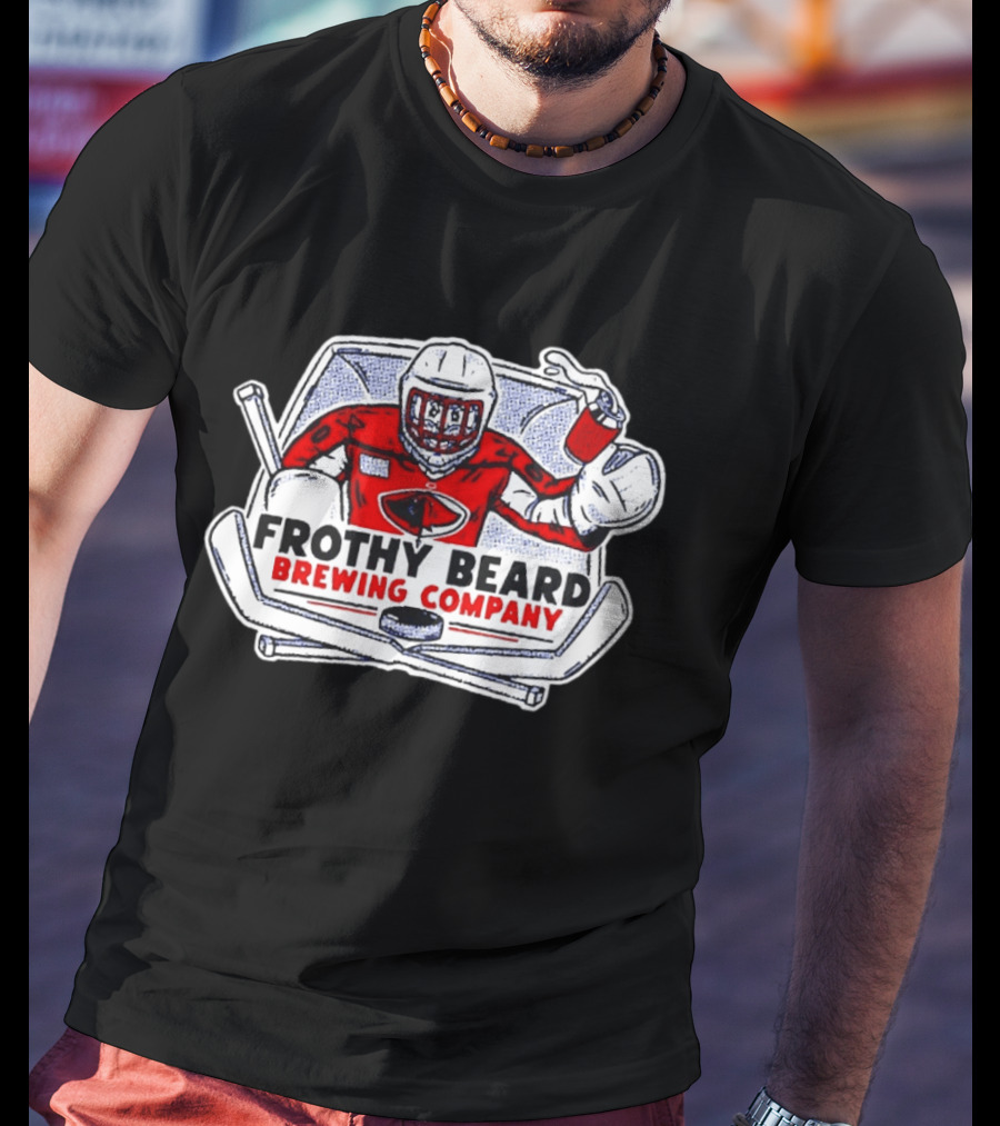 South Carolina Stingrays Frothy Beard Brewing Company Goalie Hockey T-Shirt
