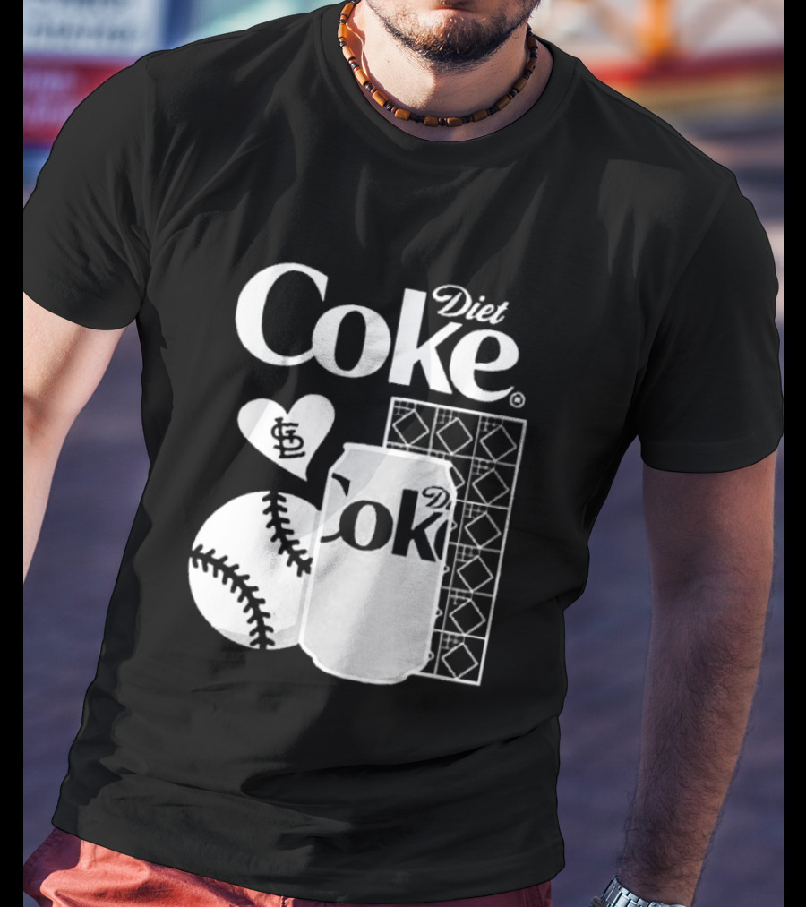 St. Louis Cardinals Diet Coke Night Baseball Can Heart 2026 T-Shirt