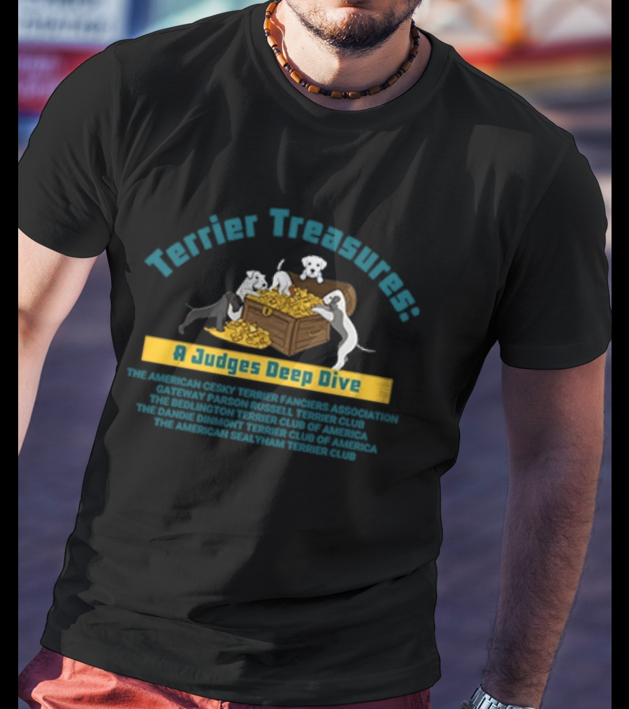 Terrier Treasures A Judges Deep Dive Treasure Chest And Playful Dogs T-Shirt