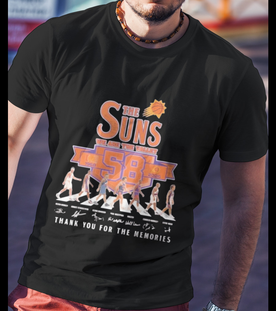 Phoenix Suns We Are The Valley 58th Anniversary 1968 2026 Abbey Road Basketball Thank You For The Memories T-Shirt