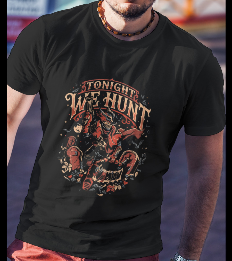 Tonight We Hunt Scythe Wielding Figure Surrounded By Bats T-Shirt