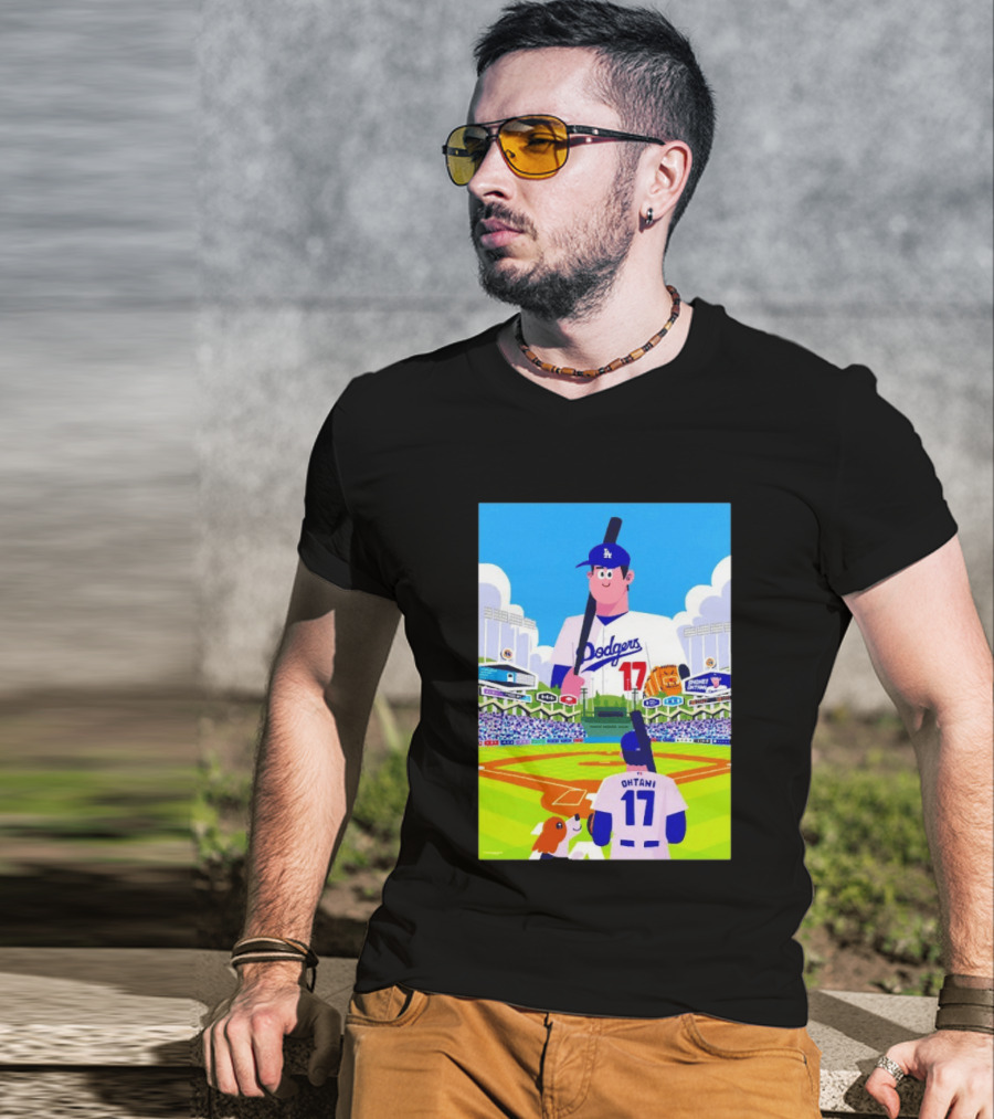 Shohei Ohtani Massive Los Angeles Dodgers 2026 World Baseball Classic Stadium Scene T-Shirt